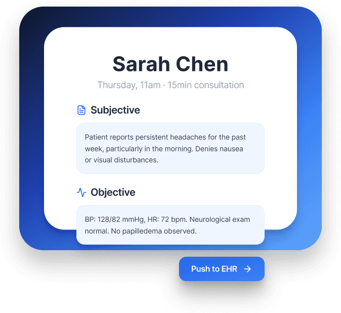 A finished Skriber note ready to copy to the EHR