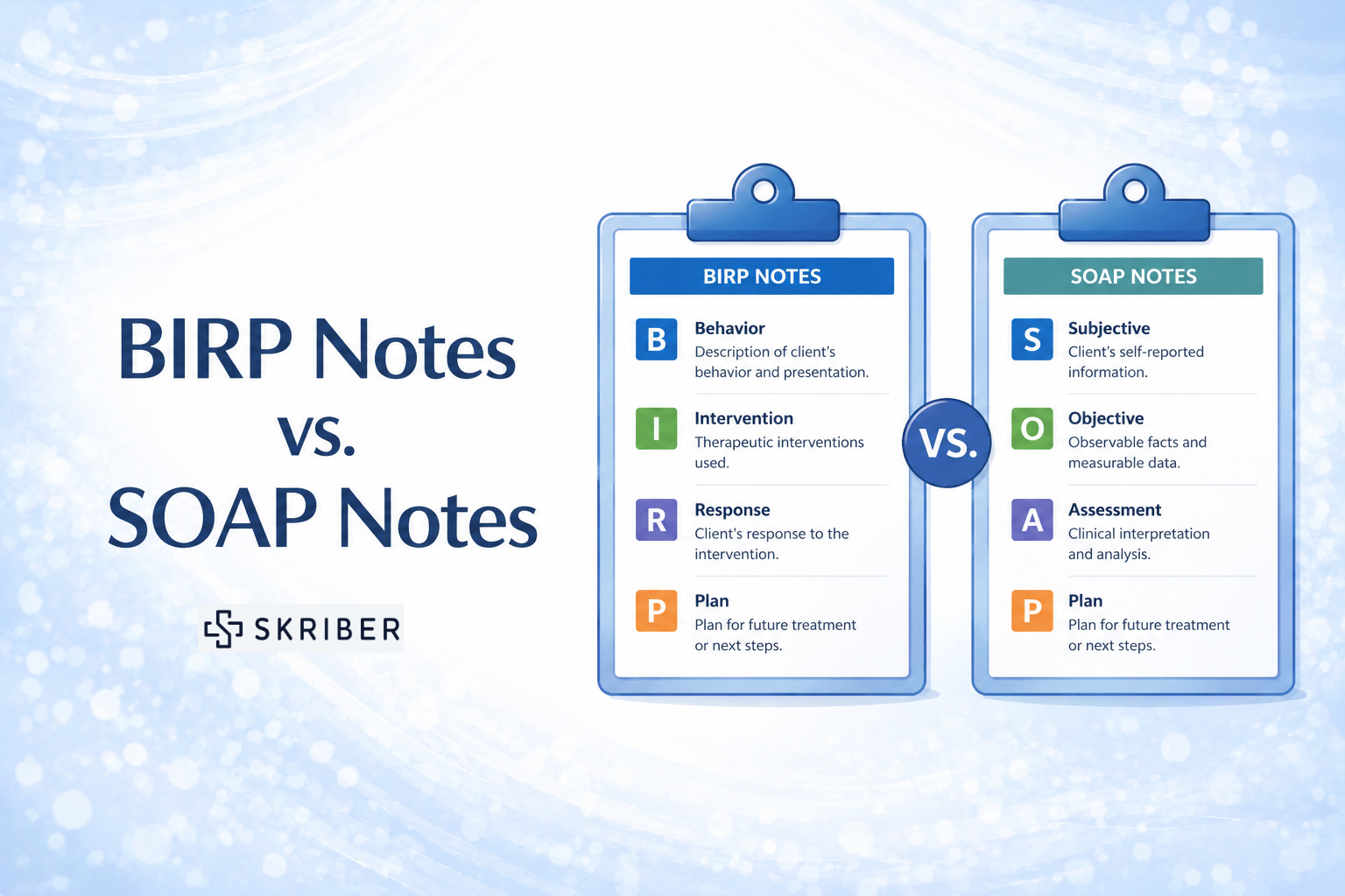 BIRP Notes vs SOAP Notes