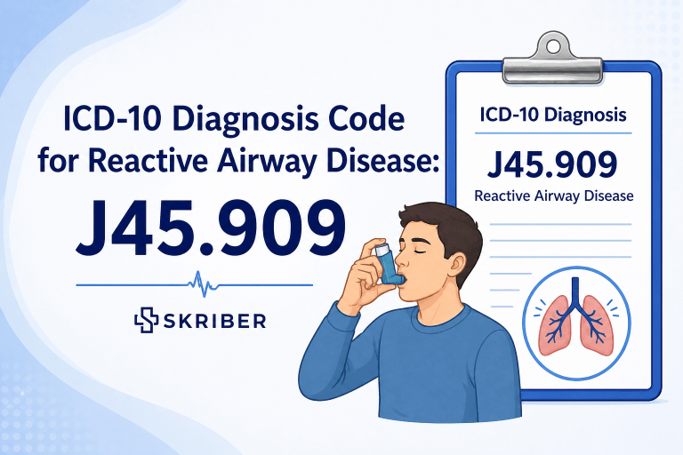 Pi 909 Code 2026 ICD-10 Diagnosis Code J45.909: Reactive Airway Disease - Skriber